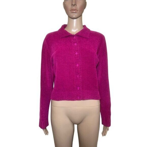 UNIF Tapioca Button Up Cardigan Sweater Crop Top Women's Sz S. #36 - Picture 1 of 12